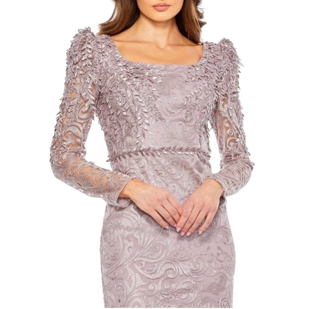 Mac Duggal 11187 Embroidered Applique Shoulder Detail Trumpet Gown Size 6 $698 - Picture 2 of 8
